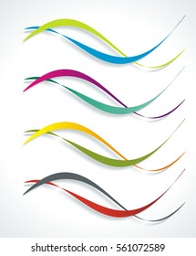 Set of colorful smooth futuristic wave layouts. Business backgrounds, presentation or identity.