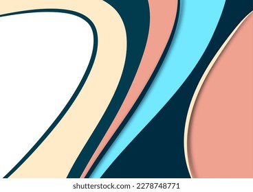 Conjunto de coloridas ondas abstractas de movimiento suave. Líneas de onda futurista suaves. Negocio, mensaje tecnológico, presentación o personalidad. Ilustración del vector