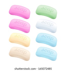 Set of colorful soap bars.