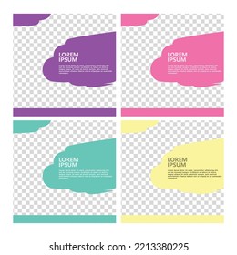 Set of colorful social media post cover. Editable template with full image space and editable title. Suitable for product display, microblog, internet advertising, and event announcement.