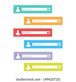Set of colorful social network comments frames