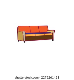 Hier finden Sie farbenfrohe Sofas im Cartoon-Stil. Vektorgrafik von Orten zum Entspannen und Fernsehen für die Inneneinrichtung auf. Es gibt verschiedene Betten, Sofas im Cartoon-Stil. Vektorgrafik von bunter und mode