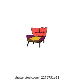 Set colorful sofas in cartoon style. Vector illustration of places to relax and watch TV for home interiors on. Set of various beds, sofas in a cartoon style. Vector illustration of colorful and mode