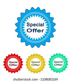 set of colorful special offer tag design, stock vector illustration