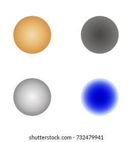 Set of colorful speckled circles. Vector design elements