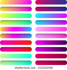 Set of colorful spectrum web button and icon templates isolated on white background. Vector illustration.