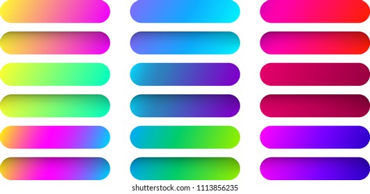 Set of colorful spectrum web icon and button templates isolated on white background. Vector illustration.
