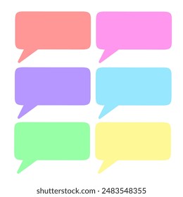set of colorful speech bubble