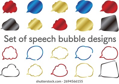 Conjunto de coloridos diseños de burbujas de discurso