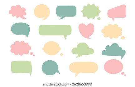 Set of colorful speech bubble on white background