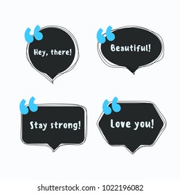 Set of colorful speech bubbles set