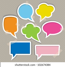 Set of colorful speech bubbles