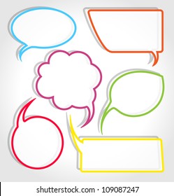 Set of colorful speech bubbles