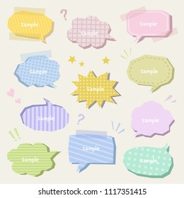 set of colorful speech bubbles