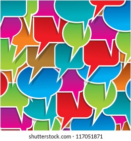 set of colorful speech bubbles