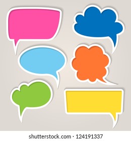 Set of colorful speech bubbles