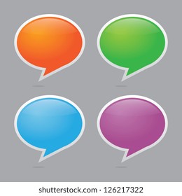 Set of Colorful Speech Bubbles