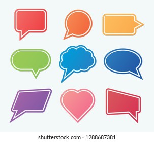 Set of colorful speech bubbles