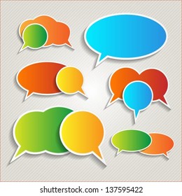 Set of colorful speech bubbles