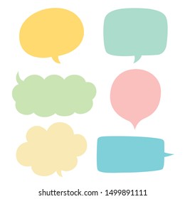 Set of colorful speech bubbles