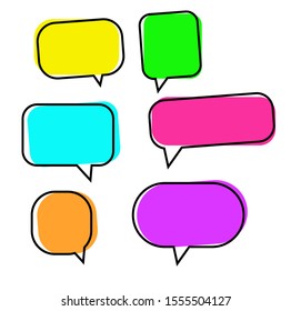 Set of colorful speech bubbles.