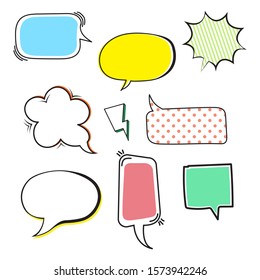 Set of colorful speech bubbles