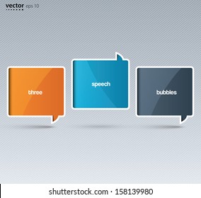 Set of colorful speech bubbles