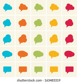 Set of colorful speech bubbles