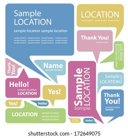Set of colorful speech bubbles 