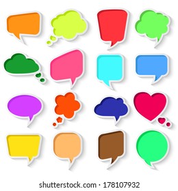 Set of colorful speech bubbles