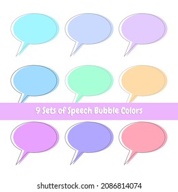 Set of colorful speech bubbles