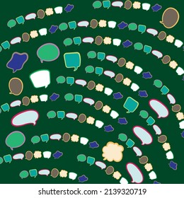 set of colorful speech bubbles