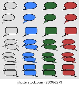 Set of colorful speech bubbles