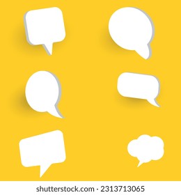 set of colorful speech bubbles.