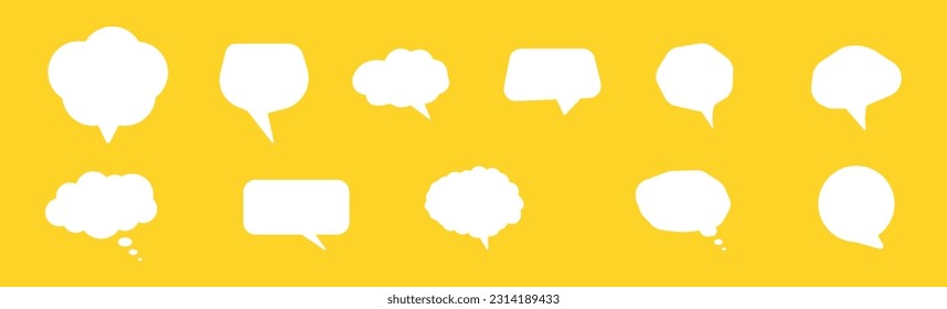 set of colorful speech bubbles