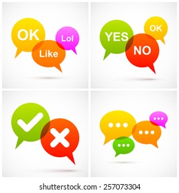Set of colorful speech bubbles.