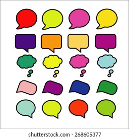 Set of colorful speech bubbles