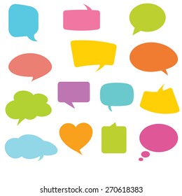 Set of colorful speech bubbles