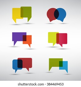 Set Of Colorful Speech Bubbles