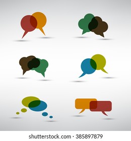 Set Of Colorful Speech Bubbles