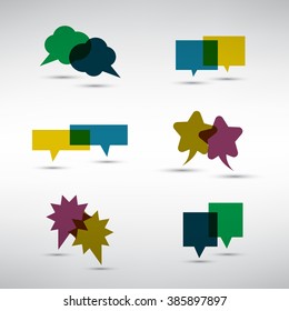 Set Of Colorful Speech Bubbles