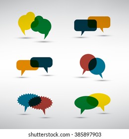 Set Of Colorful Speech Bubbles