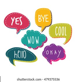 Set of colorful speech bubbles