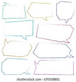 Set of colorful speech bubbles