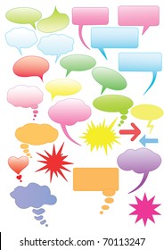 Set of colorful speech bubbles