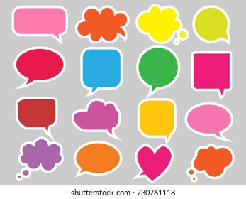 Set of colorful speech bubbles