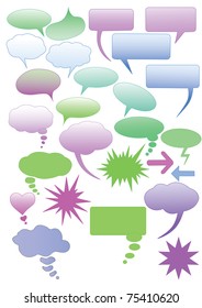Set of colorful speech bubbles