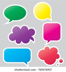 Set of colorful speech bubbles