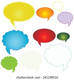 Set of colorful speech bubbles . Beautiful color combinations.