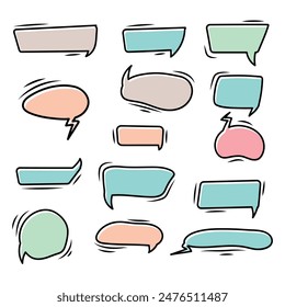 Set of colorful speech bubbles. Cartoon or comic labels. comic speech. Flat design vector illustration isolated on background.